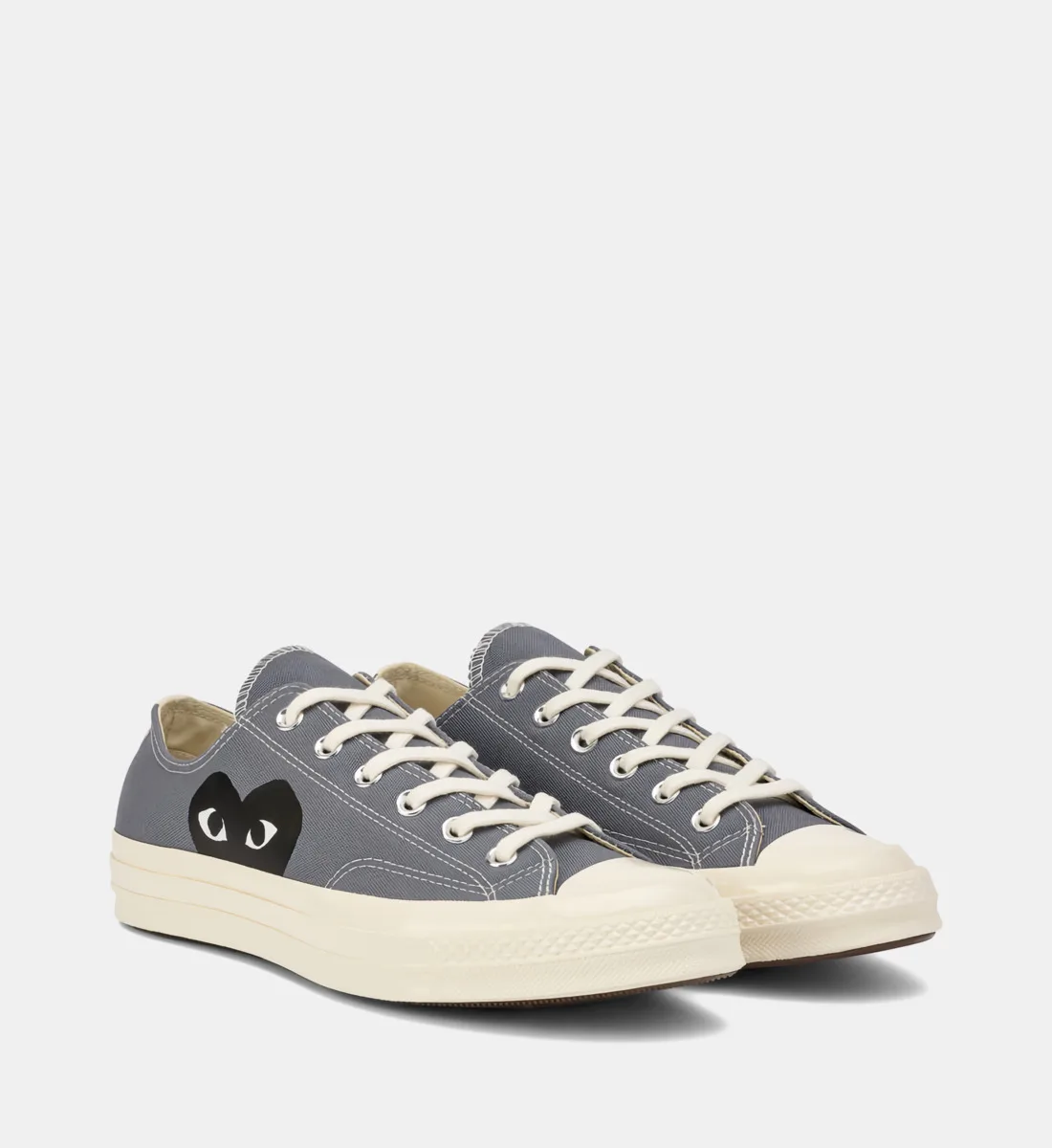 Низкие кеды Comme des Garçons PLAY X Converse из хлопка, серый — фото 2
