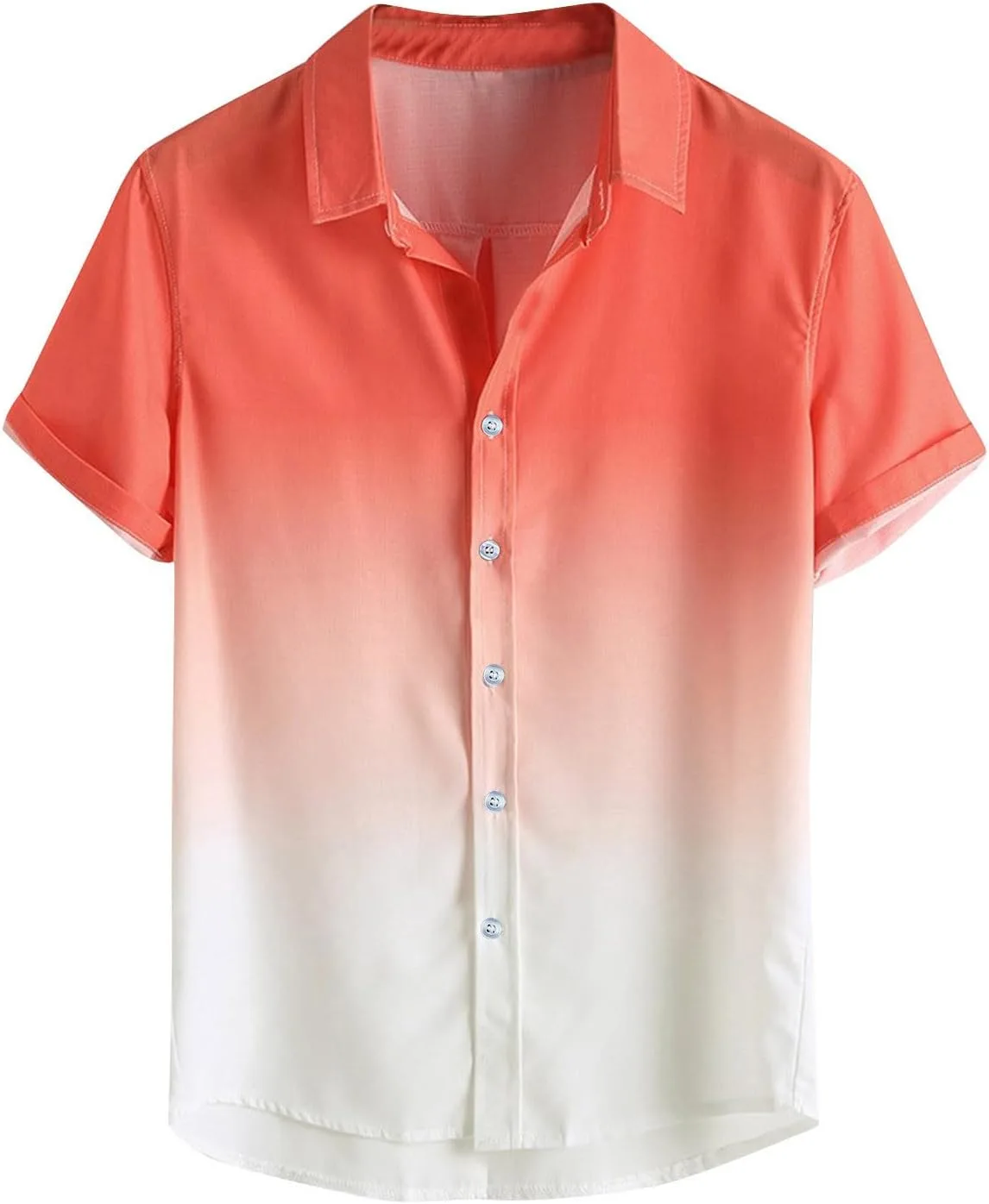 

Классическая рубашка для боулинга с градиентом, свободного кроя, с короткими рукавами QUNPIU