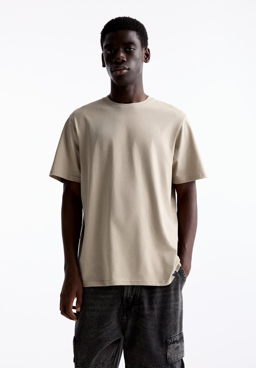 

Базовая футболка 2 Pack PULL&BEAR, песочный