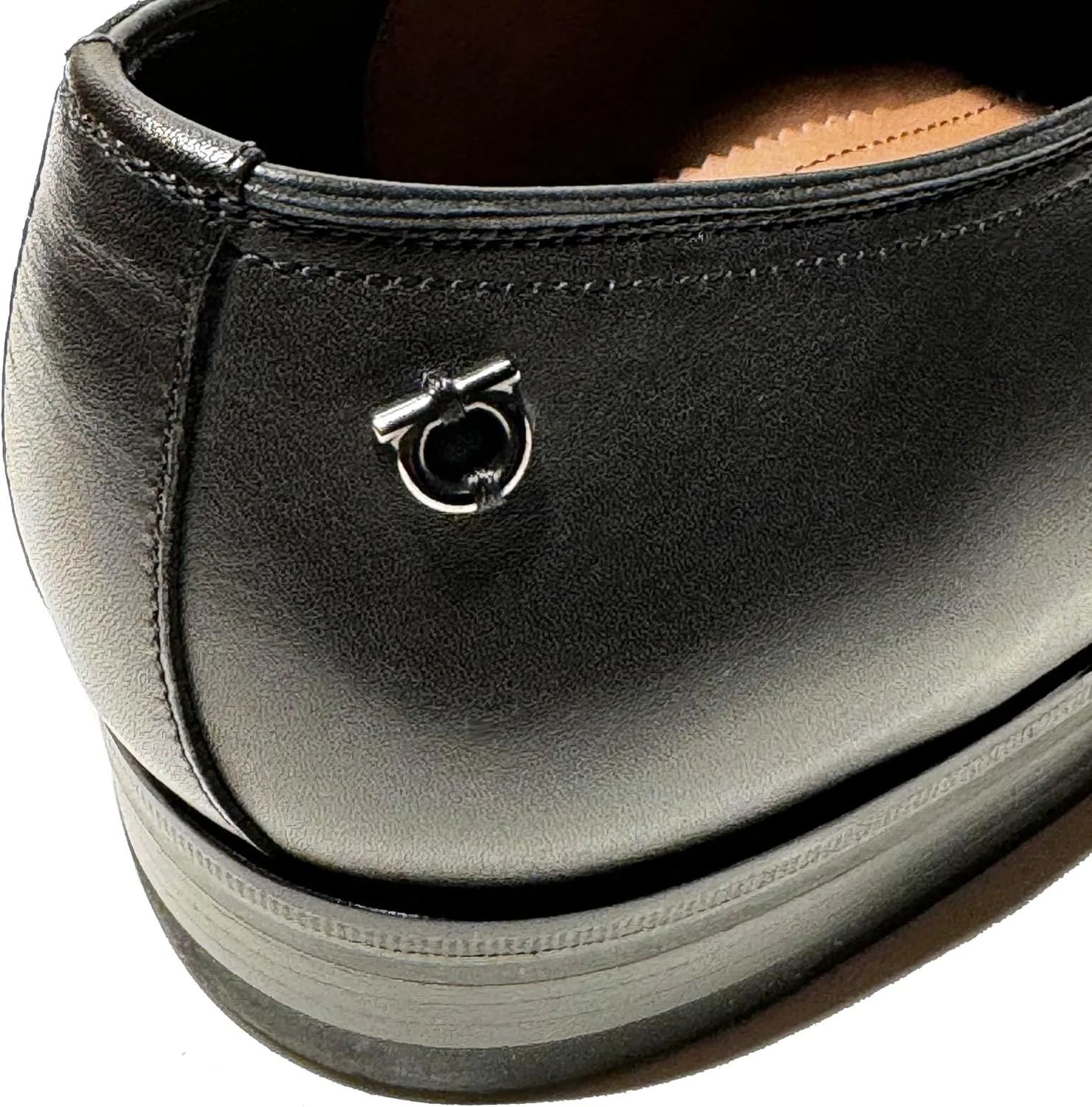 Ferragamo PERSHORE кожаные оксфорды с гладким носком, черные, с отделкой Ганчині (Salvatore), черный — фото 2