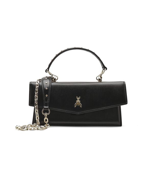 

Сумка женская Patrizia Pepe кожаная с заклепками на цепочке, черный