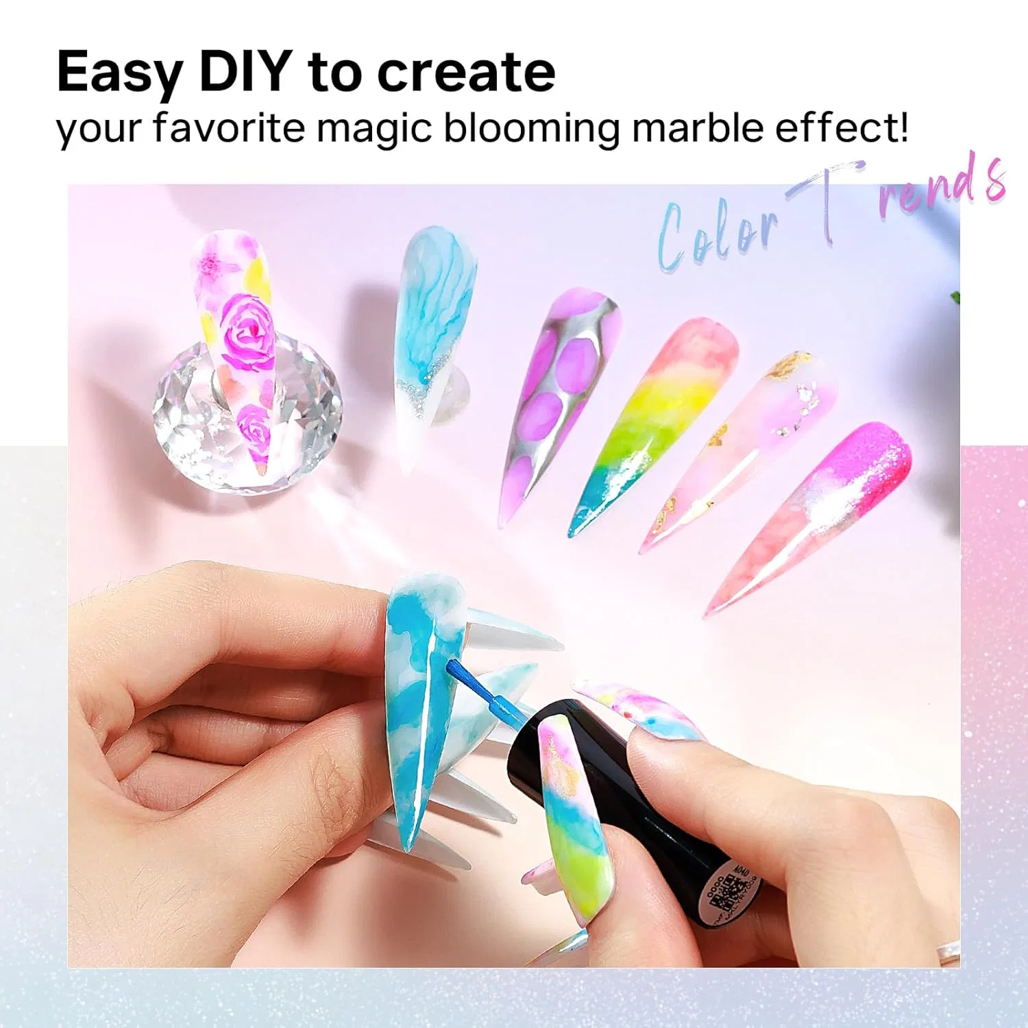 Набор MIZHSE Macaron Blooming Ink для дизайна ногтей, 12 цветов, 7 мл Mizhse, Macaron Blooming Gel — фото 2