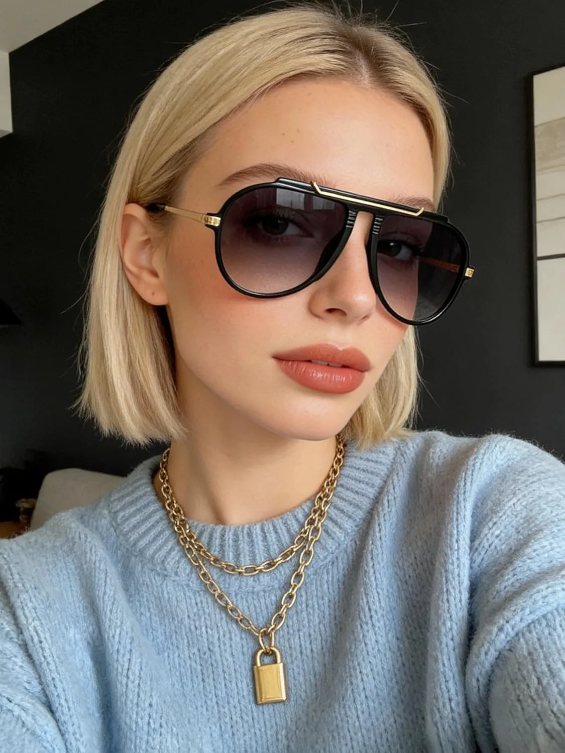 

Большие солнцезащитные очки-авиаторы для женщин и мужчин, ретро 70-х годов, золотистый металлик, квадратная форма, не спутываются GUVIVI, 2 Packs Black+red