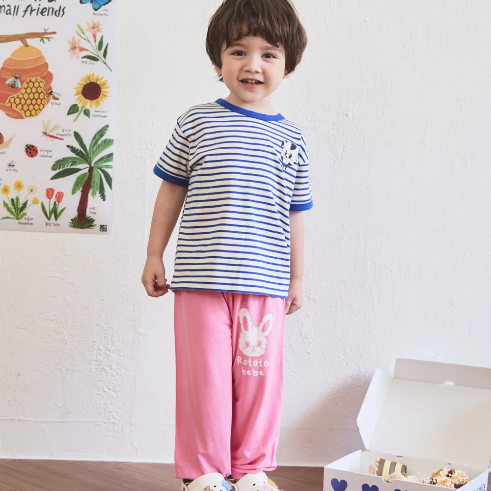 Детская синяя футболка Shine Stripe от Rototobebe