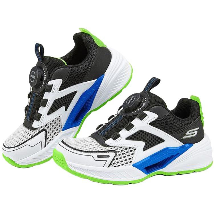 Детские кроссовки SKECHERS BOYS с амортизацией и дышащими свойствами. Низкий верх для детей. Детская обувь для повседневной носки., белый/черный — фото 3