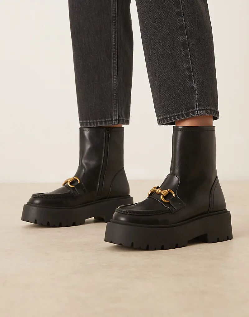 Массивные ботильоны-лоферы ASOS DESIGN April черного цвета