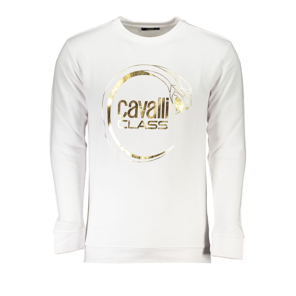 

Белый хлопковый свитер cavalli CLASS