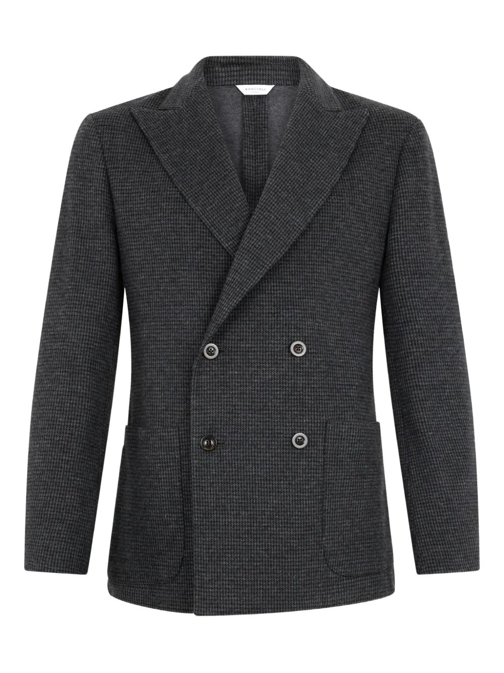 

Двубортный пиджак в клетку Boglioli, серый