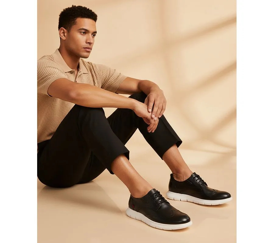 Мужские кожаные оксфорды Barnes Ave Hands-Free Slip On Technology с технологией свободного надевания Marc Joseph New York, черный napa leather — фото 3