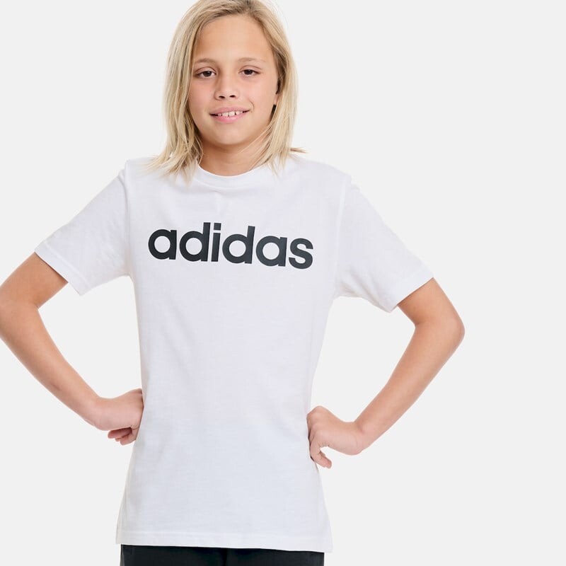 

Детская футболка с линейным логотипом Adidas, белый