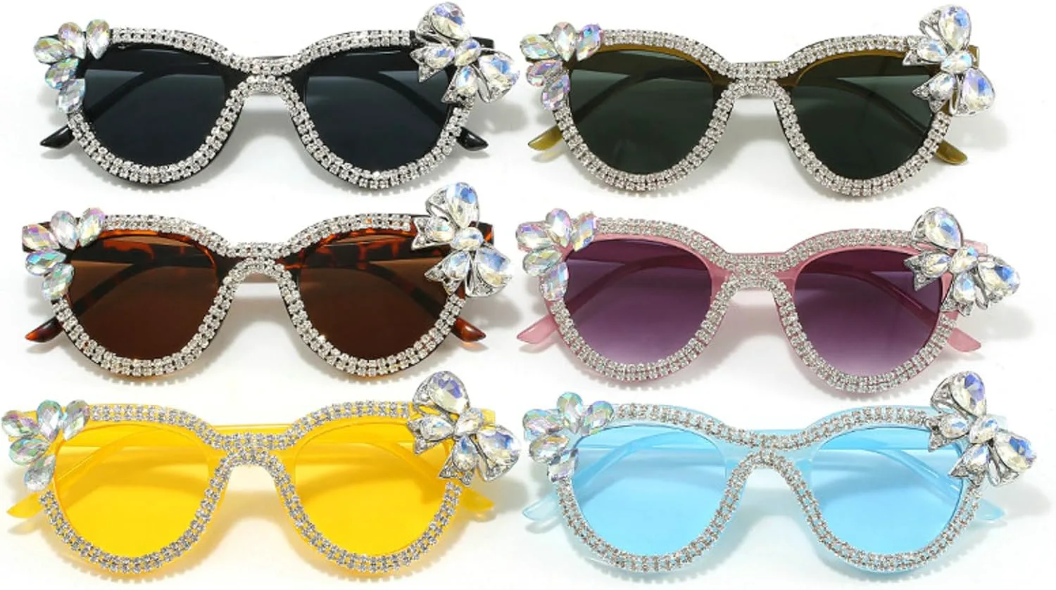 

Женские солнцезащитные очки «Кошачий глаз» с бриллиантами, уникальные, ручной работы, роскошные, со стразами, модные, с защитой от УФ-излучения UV400 mincl, Yellow