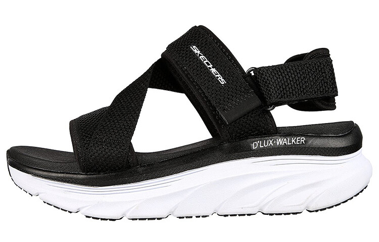 Сандалии женские пляжные свободного покроя черного/белого цвета Skechers