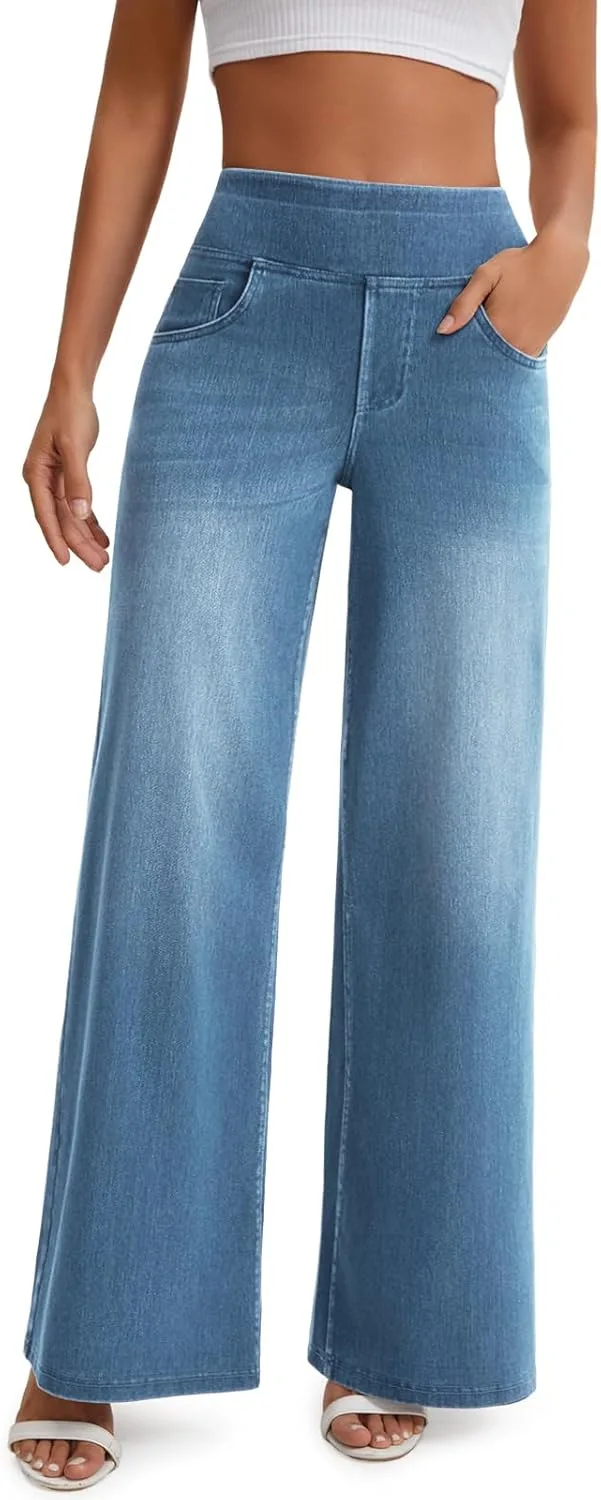 

Женские джинсы Wide Leg с высокой посадкой и эластичным поясом Jeavia