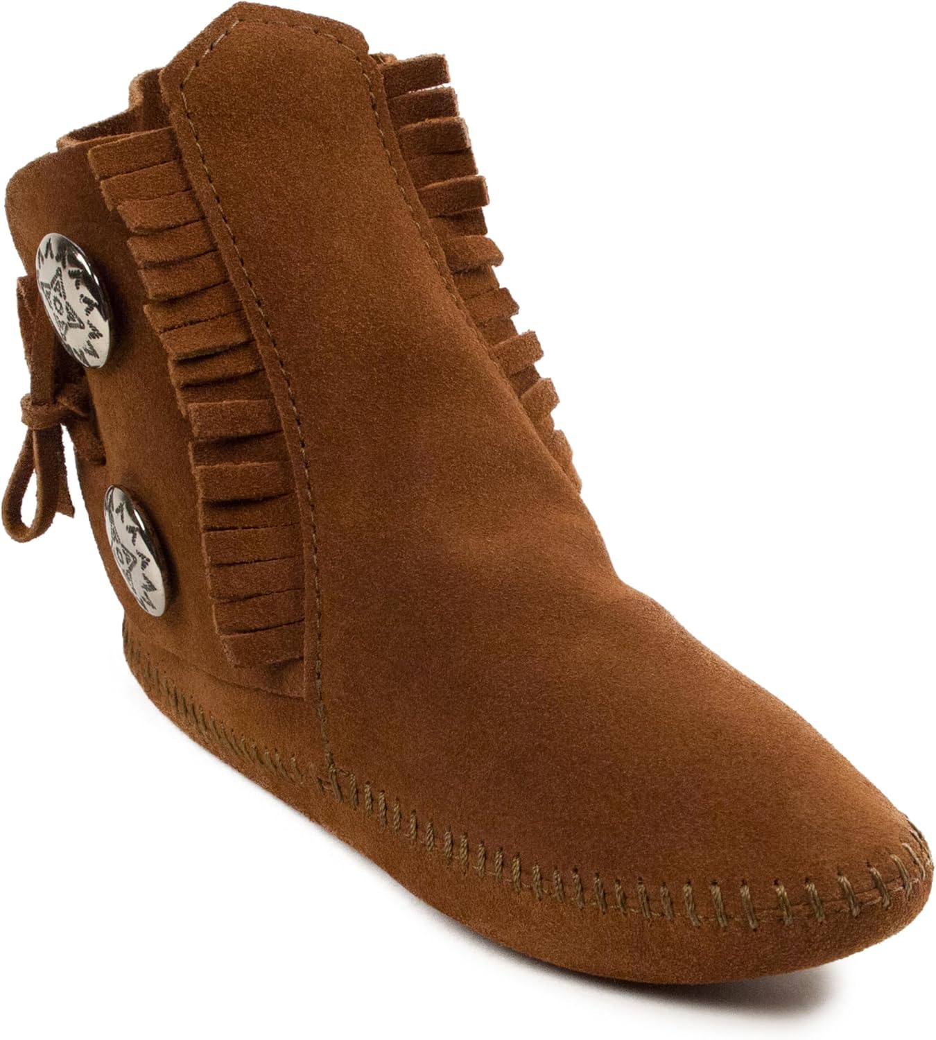 

Мужские ботинки Minnetonka с мягкой и жесткой подошвой на пуговицах, коричневый