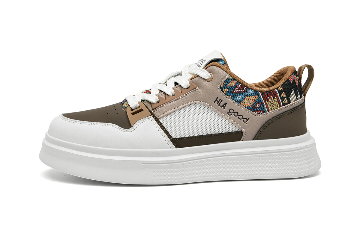 

Обувь для скейтбординга мужская низкая HLA, White Brown[Mesh]