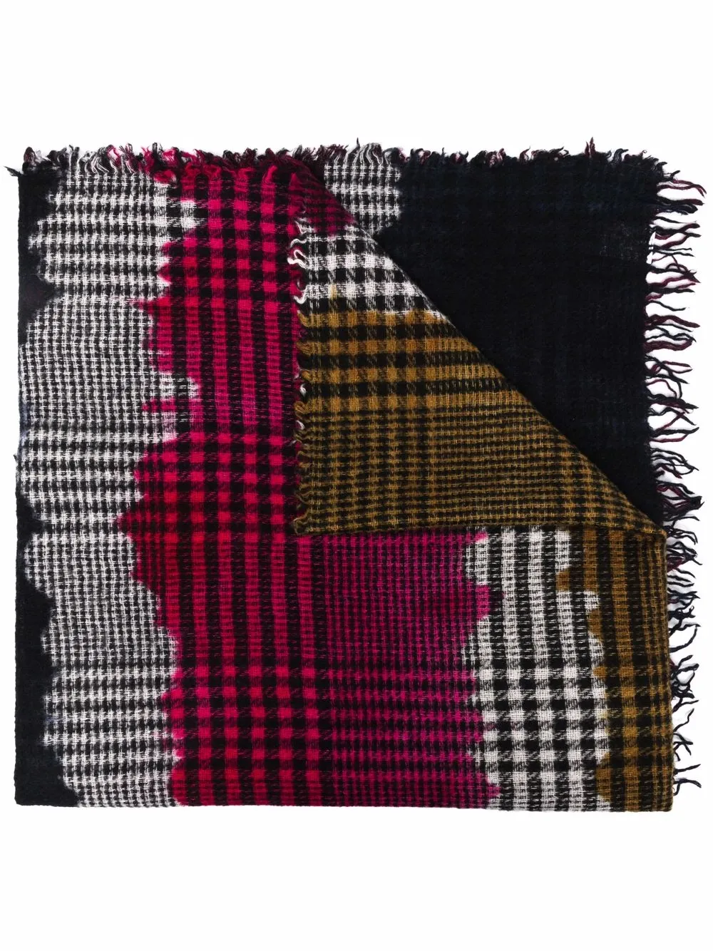 

Клетчатый шарф с бахромой Faliero Sarti, розовый