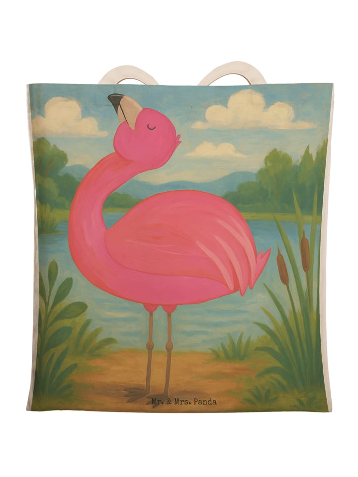 

Сумка-шоппер Flamingo, дизайн Stolz, без слогана, белого цвета Mr. & Mrs. Panda