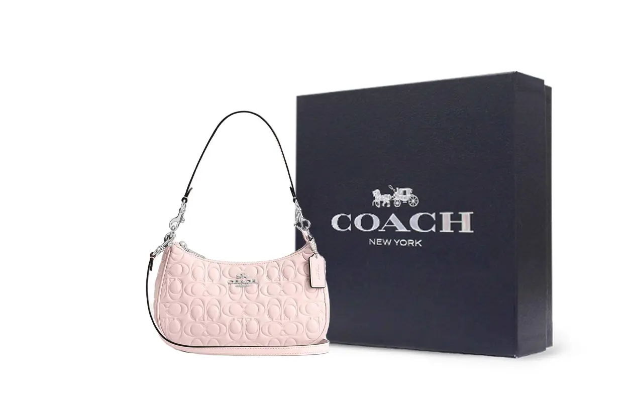 

COACH Терри кожаная сумка через плечо средний размер женская розовая