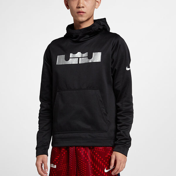 Толстовка Nike LeBron James Basketball Fleece Lined hooded Pullover Sports Black, черный — фото 4