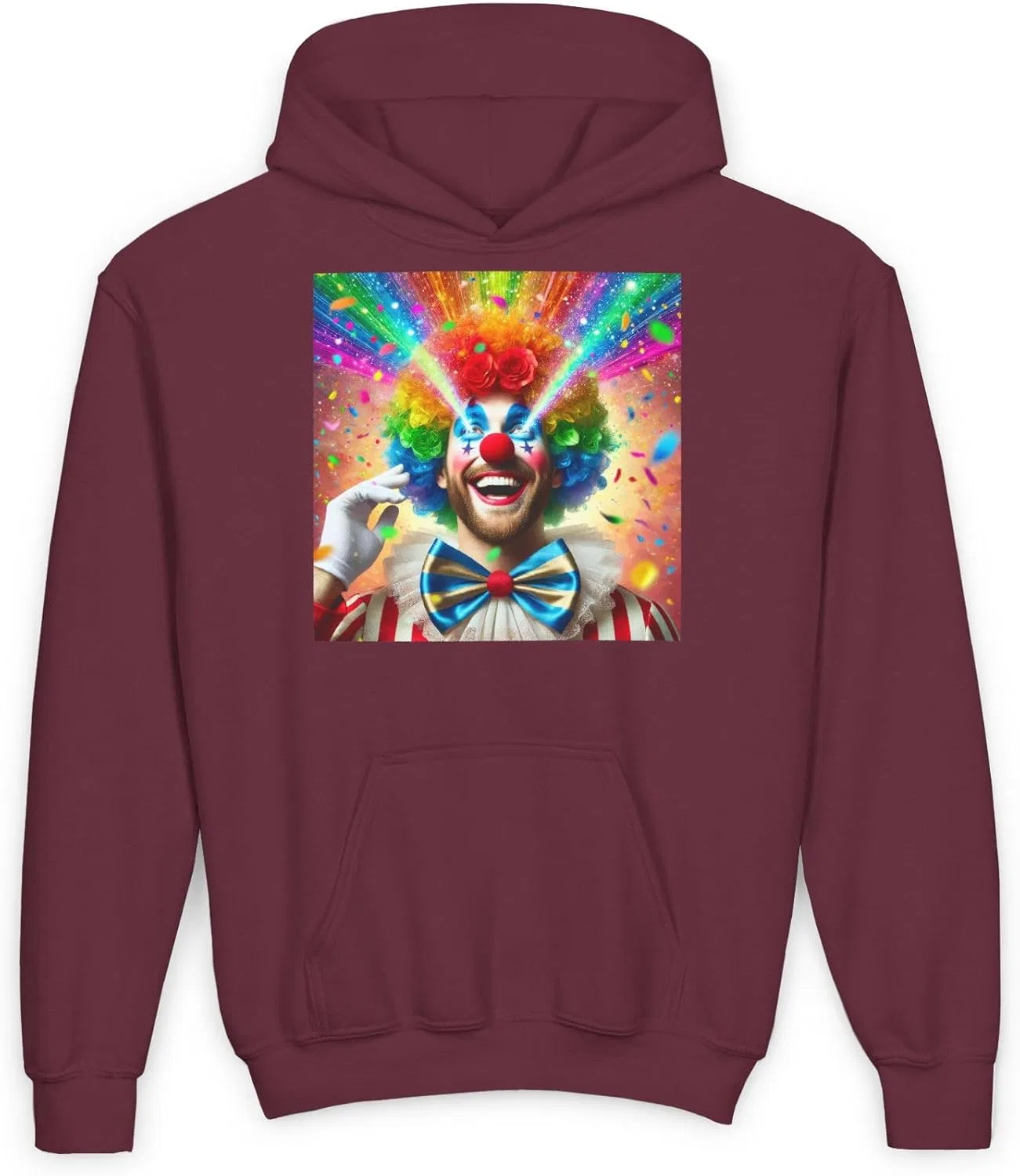 Толстовка с капюшоном Youth Heavy Blend - Joyful Clown GENERIC, бордовый