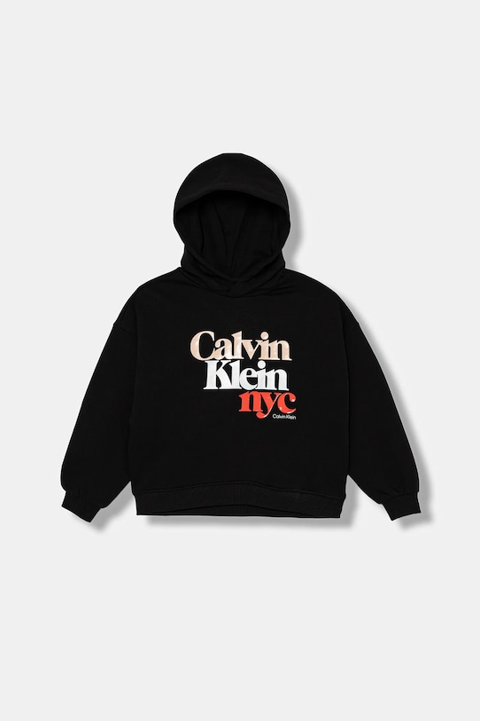 Детская хлопковая толстовка Calvin Klein Jeans, черный — фото 2