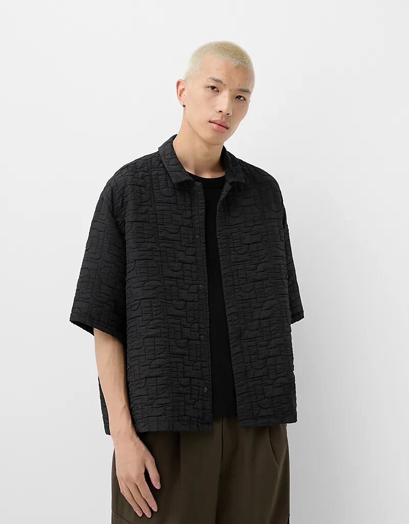 

Коллекционная фактурная рубашка черного цвета Bershka