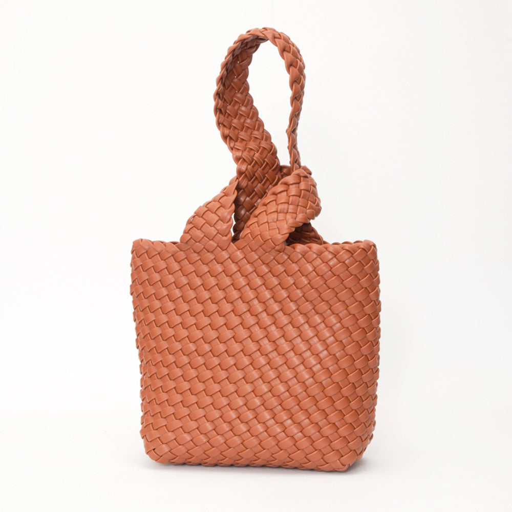 

Искусственная кожа Сумка с плетеной корзиночной ручкой FASHNZFAB, Tan