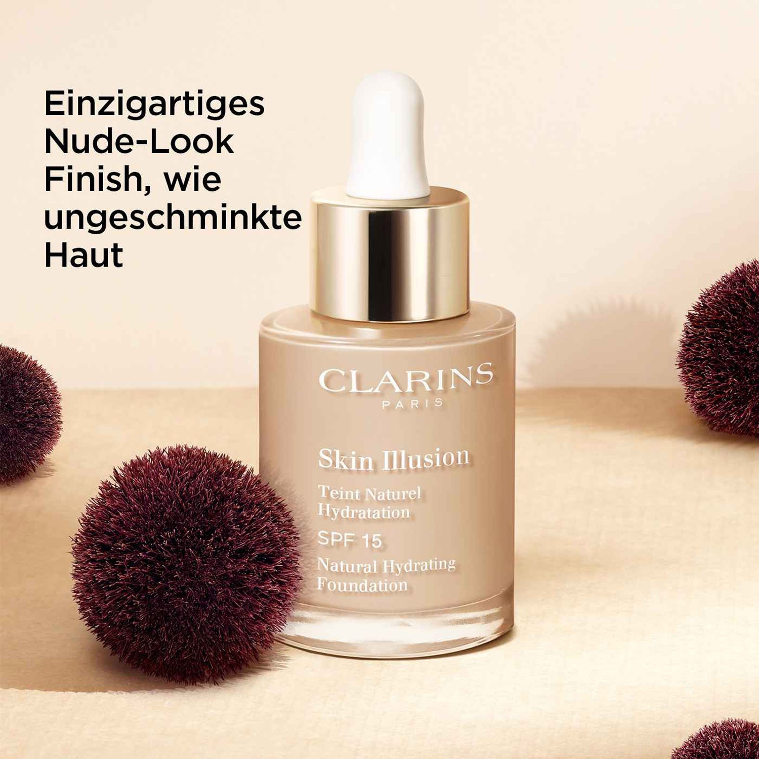 Тональный крем для лица skin illusion spf 15 Clarins, 110 - honey, объем 30 мл — фото 3