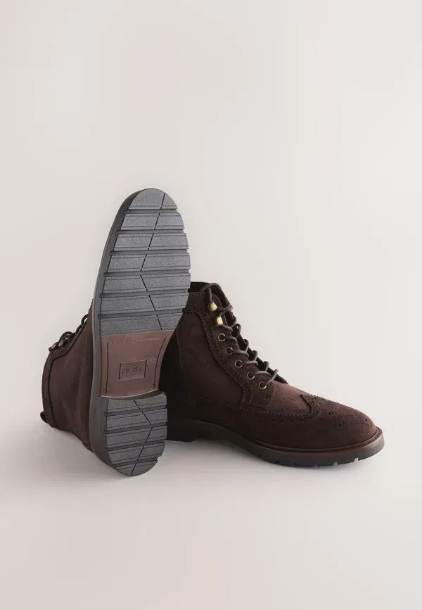 Ботинки Next Regular fit tall brogue lace up ankle boots, коричневый — фото 4