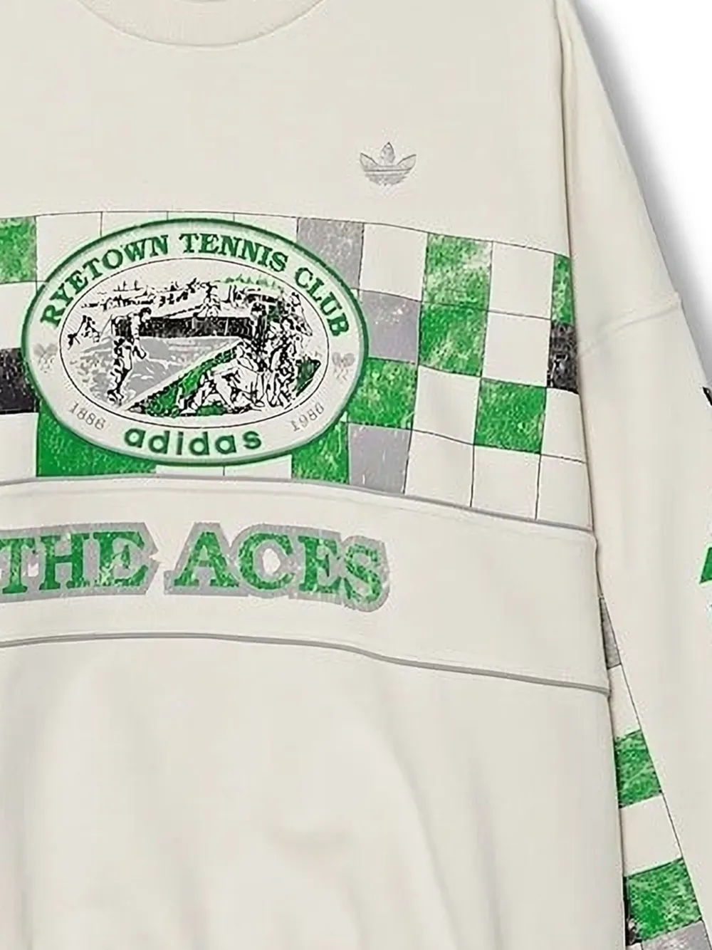 Толстовка с клетчатым принтом Adidas, белый — фото 2