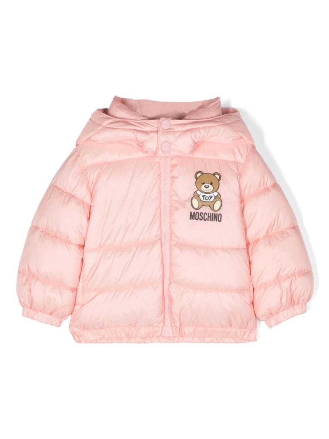 

Moschino Kids стеганая куртка с принтом Teddy Bear, розовый