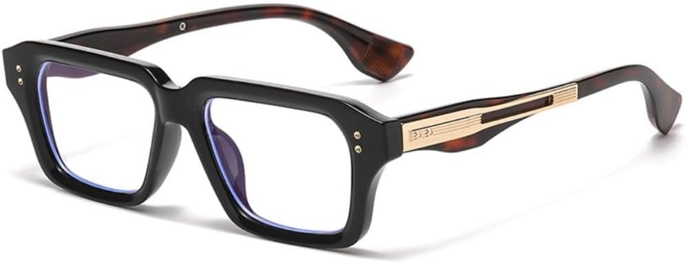 

Ретро солнцезащитные очки для женщин и мужчин, градиентный леопардовый принт, защита от УФ-излучения UV400, прозрачные линзы, оправа с заклепками TVTBBVV, C9 Black Leopard Cle