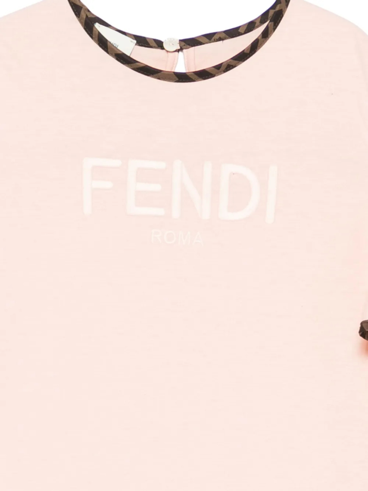 Платье с вышитым логотипом Fendi Kids, розовый — фото 3
