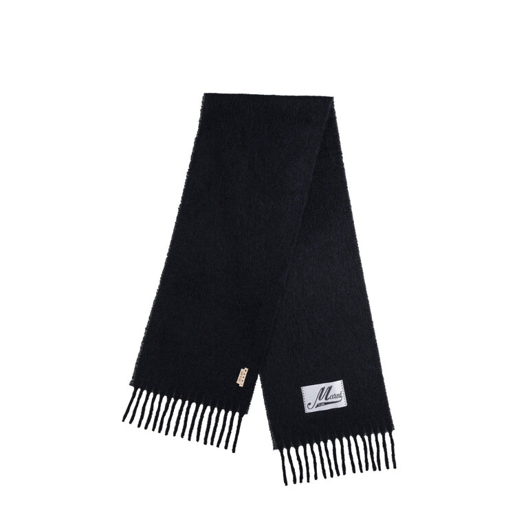 

Шарф brushed alpaca scarf Marni, черный