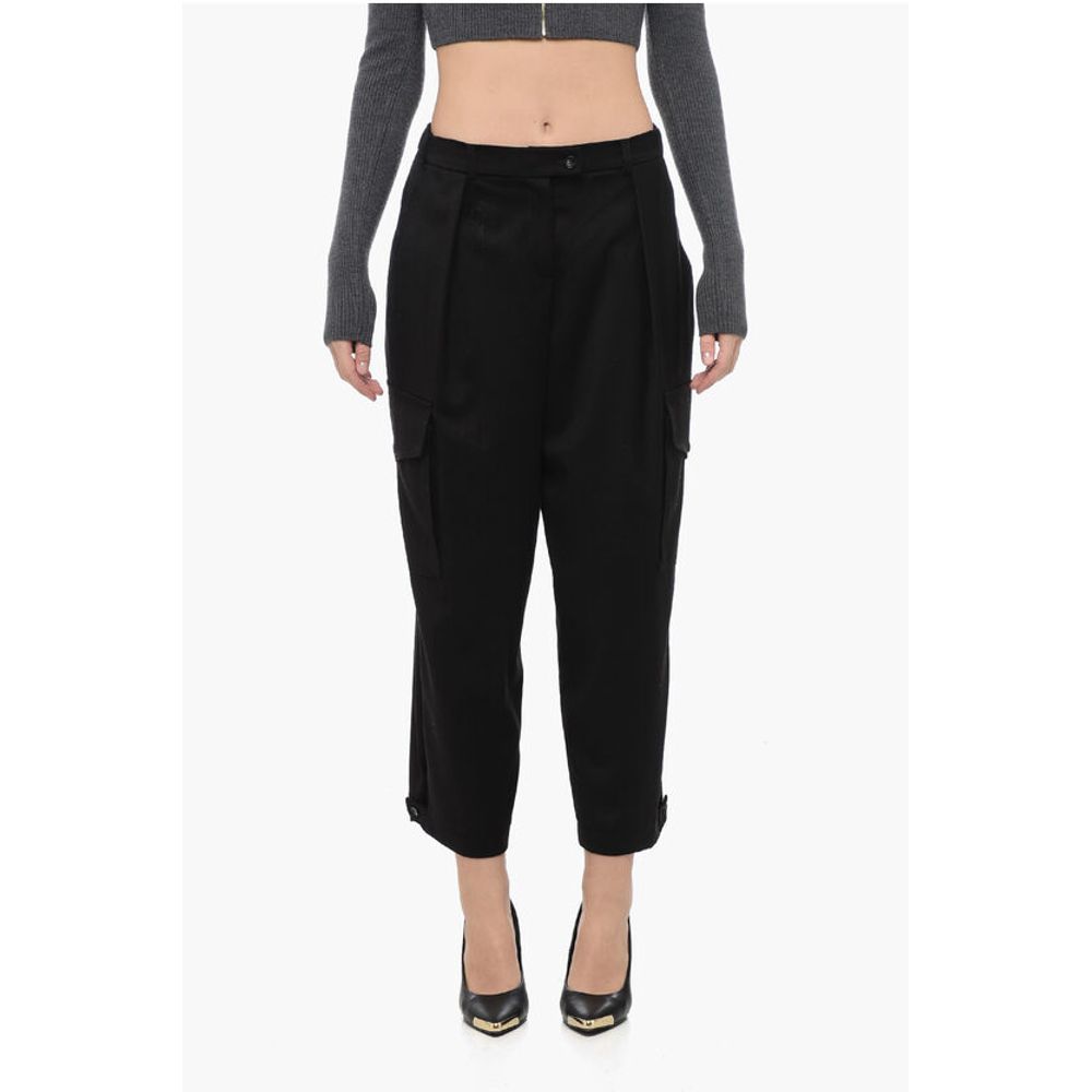 

Однотонные брюки-карго с одной складкой Idra, Black