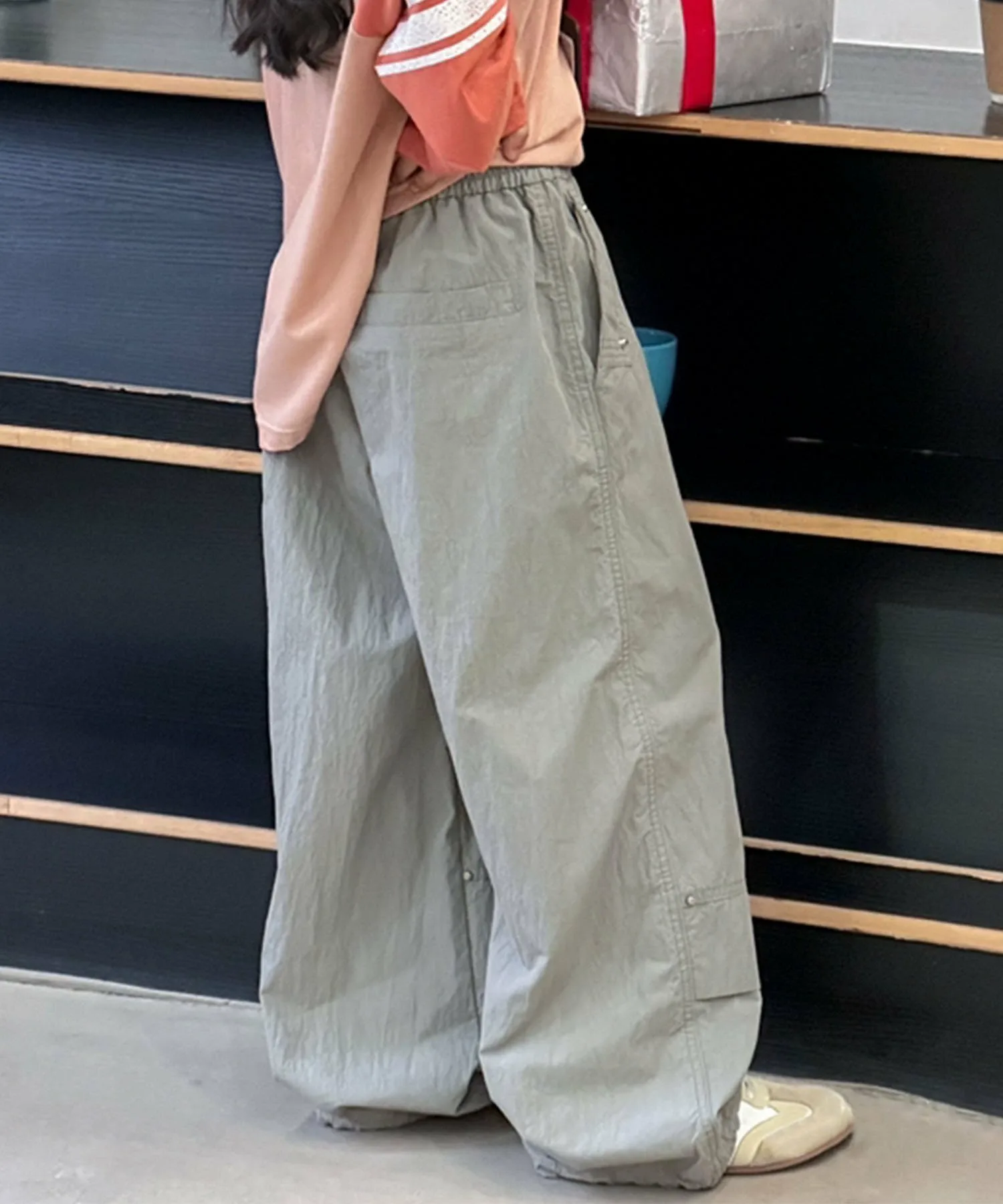 Детские широкие штаны для улицы Aimoha Kids, gray — фото 3
