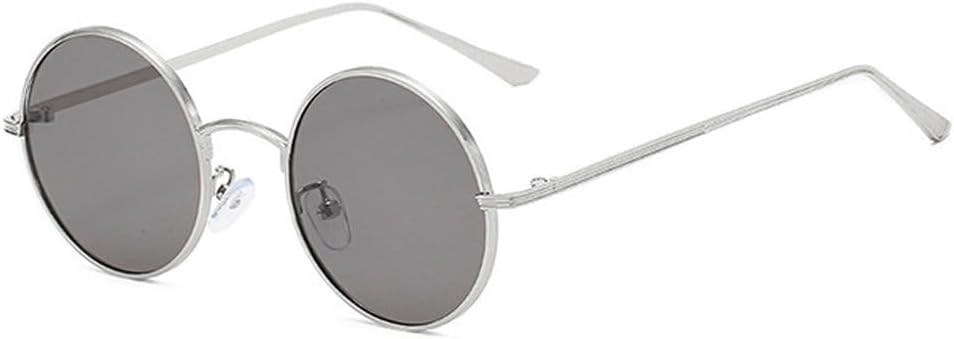 

Классические мужские круглые солнцезащитные очки, женские очки с металлической оправой и защитой от УФ-излучения UV400, модные очки для мужчин и женщин, SUN2048 Generic, Silver-grey