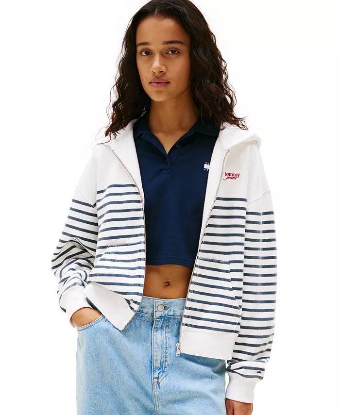 

Женская худи с молнией и логотипом Tommy Jeans, мультиколор