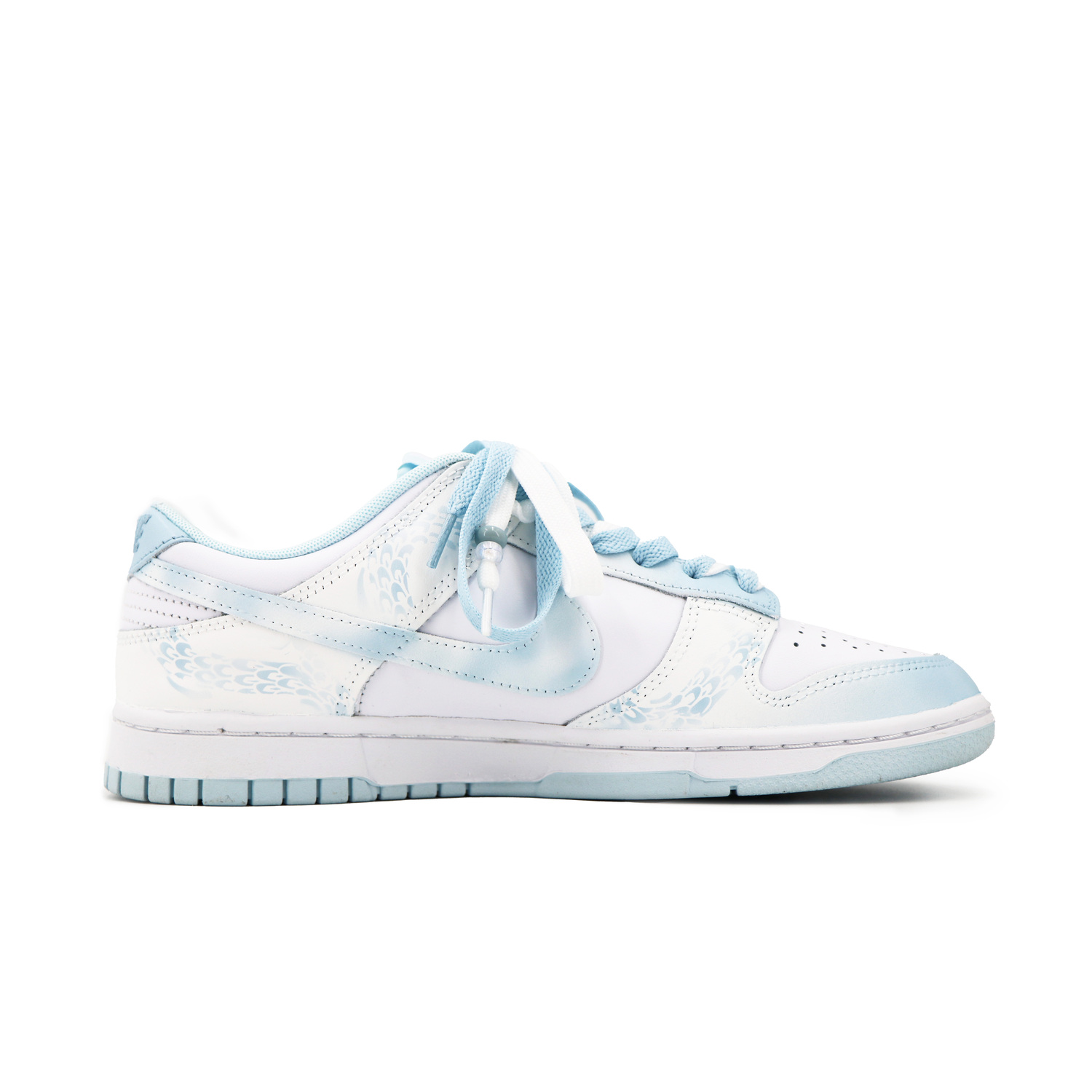 Nike Dunk Low мужские бело-голубые скейтборд кроссовки — фото 4