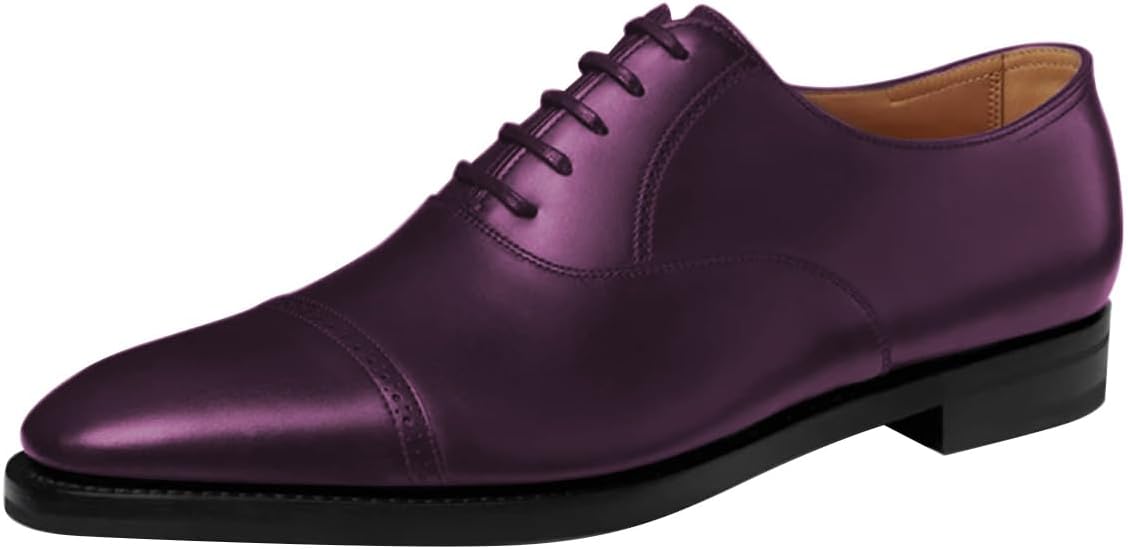 

Мужские классические туфли FSJ Oxford с круглым носком, шнуровкой, низким каблуком, крыльями, современные деловые, свадебные и повседневные размер 4-16 US, фиолетовый