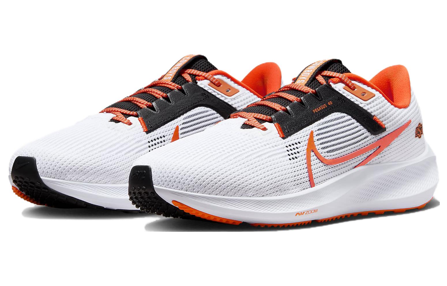 Nike Pegasus 40 Oklahoma State, белый оранжевый — фото 3