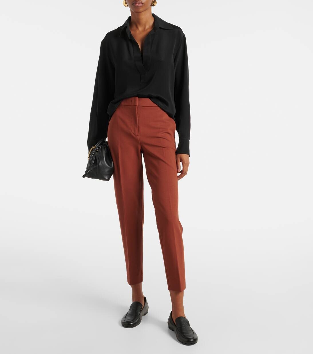 Узкие брюки из джерси Pegno Max Mara, цвет ruggine — фото 2
