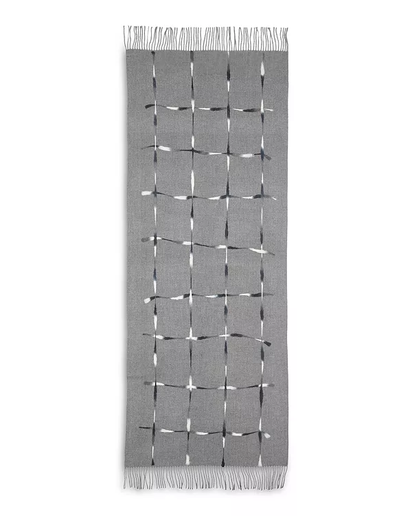 

Шарф с V-образным узором, выполненный иглой в клетку - эксклюзив Fraas, черный