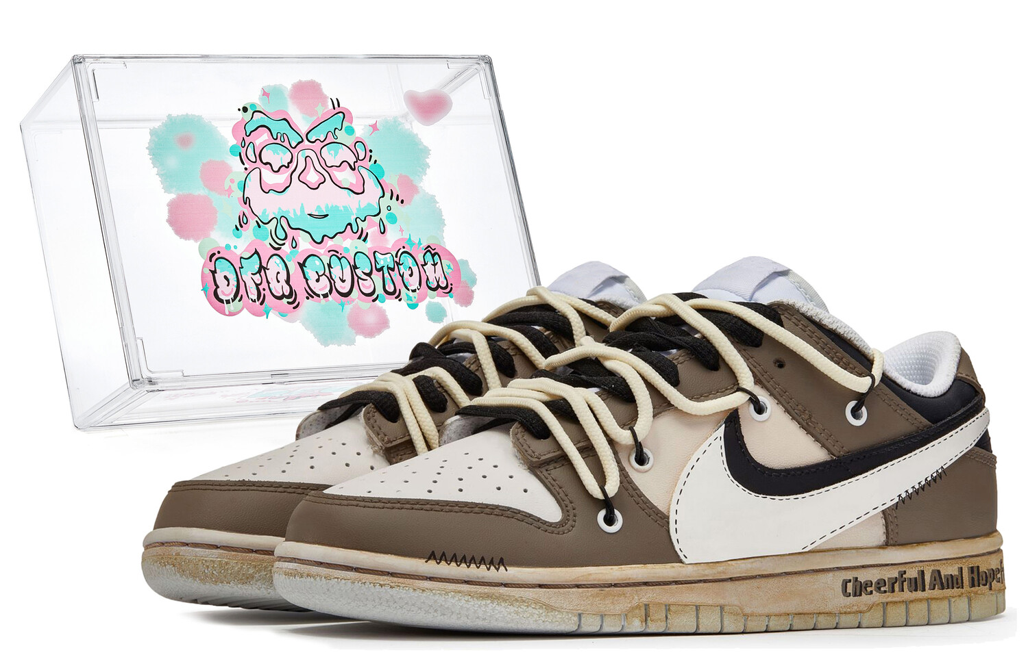 

Кроссовки Nike Dunk Skateboard Shoes Women's Low-Top Brown White, Коричневый, Кроссовки Nike Dunk Skateboard Shoes Women's Low-Top Brown White