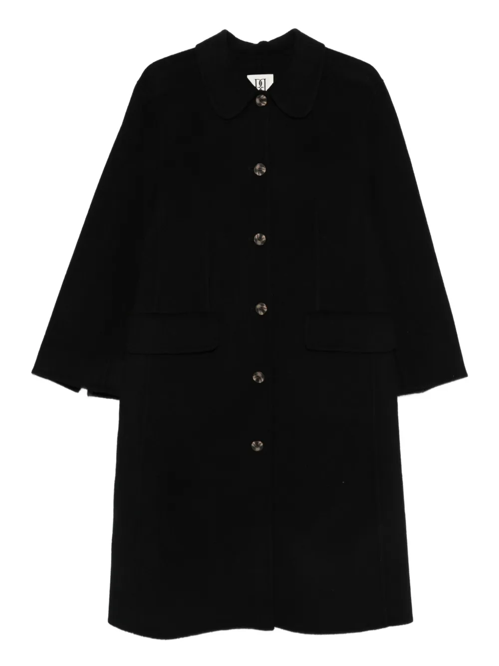 

Пальто с круглым воротником и застежкой на одну пуговицу BY MALENE BIRGER, черный