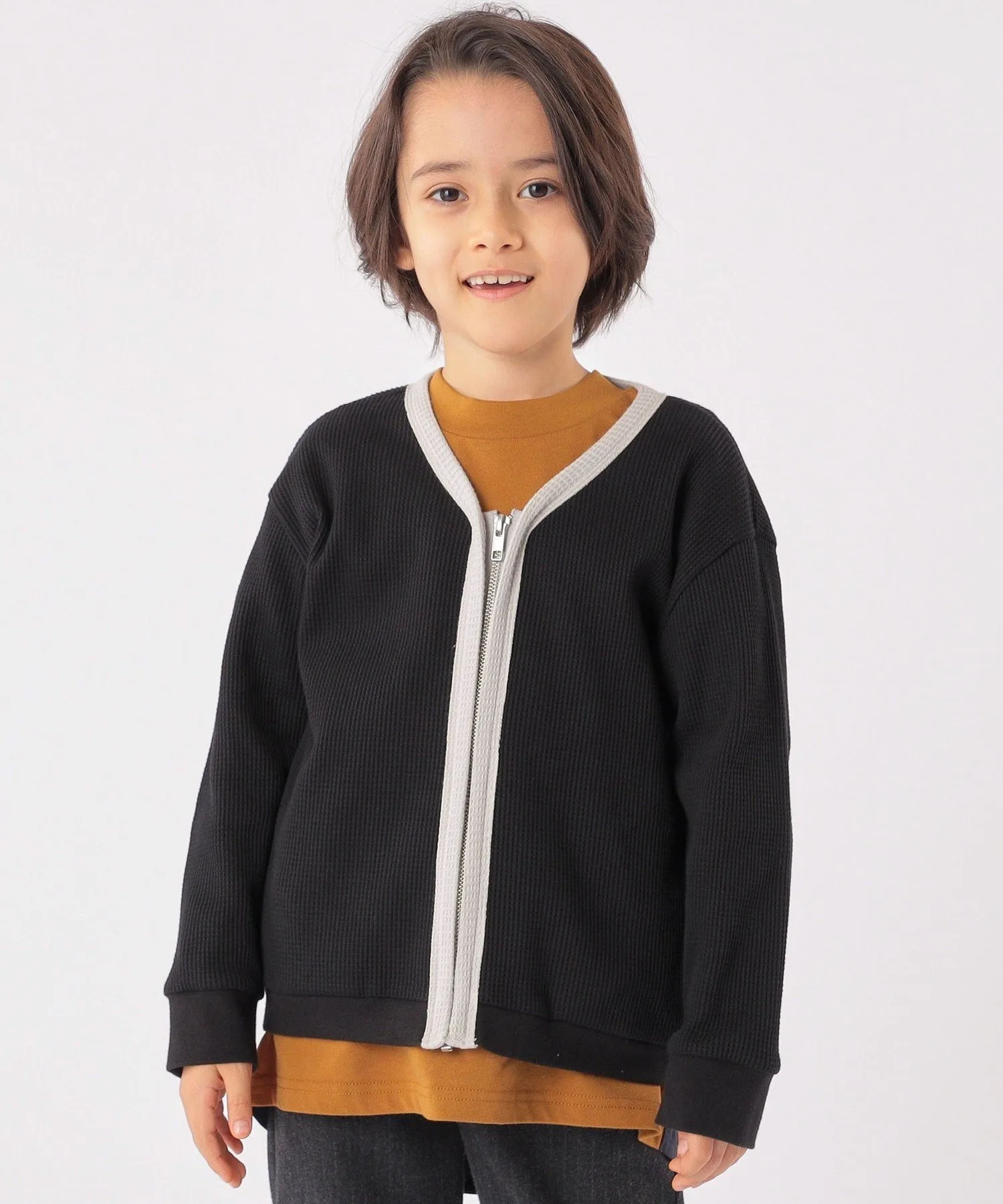 Детские кардиганы SHIPS: 100–130 см / Вафельный кардиган SHIPS KIDS, Black — фото 2