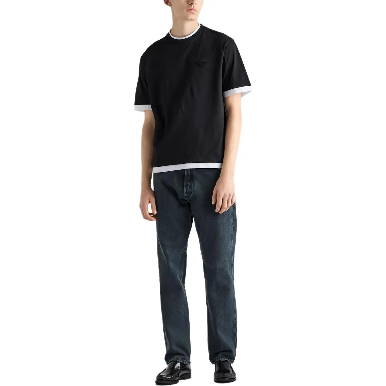 Двухслойная футболка crewneck PRADA, белый — фото 2