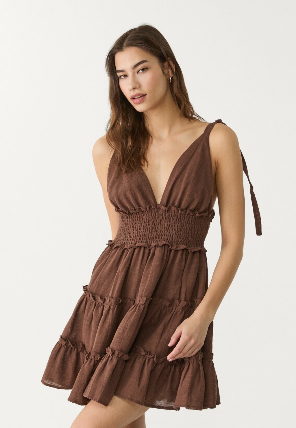 

Повседневное платье Stradivarius, темно-коричневый