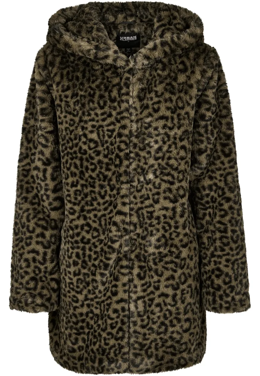 

Парка URBAN CLASSICS " Urban Classics Ladies Ladies Leo Teddy Coat" (1 шт.), с капюшоном, оливковый