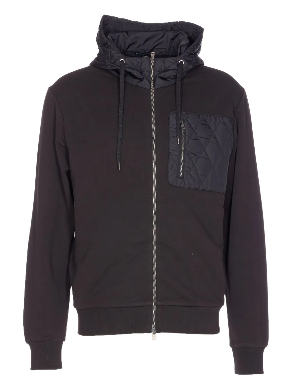 

Свитшот на молнии с простеганными вставками Herno, черный